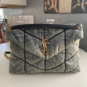 Yves Saint Laurent Medium Lou Puffer Denim bag